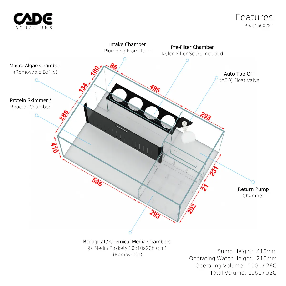 Wowdesign Aquarium.co.il Reef S2f Frag Cade Wowdesign Aquarium.co .il Reef S2f Frag Cade Pr2 1500fb 14 CADE Reef S2/F 1500